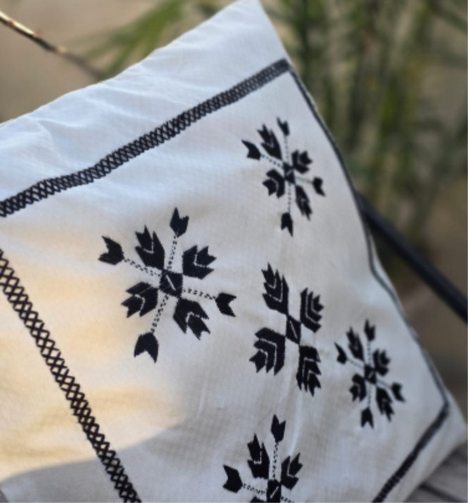 Monochrome Arrow Floral Cushion