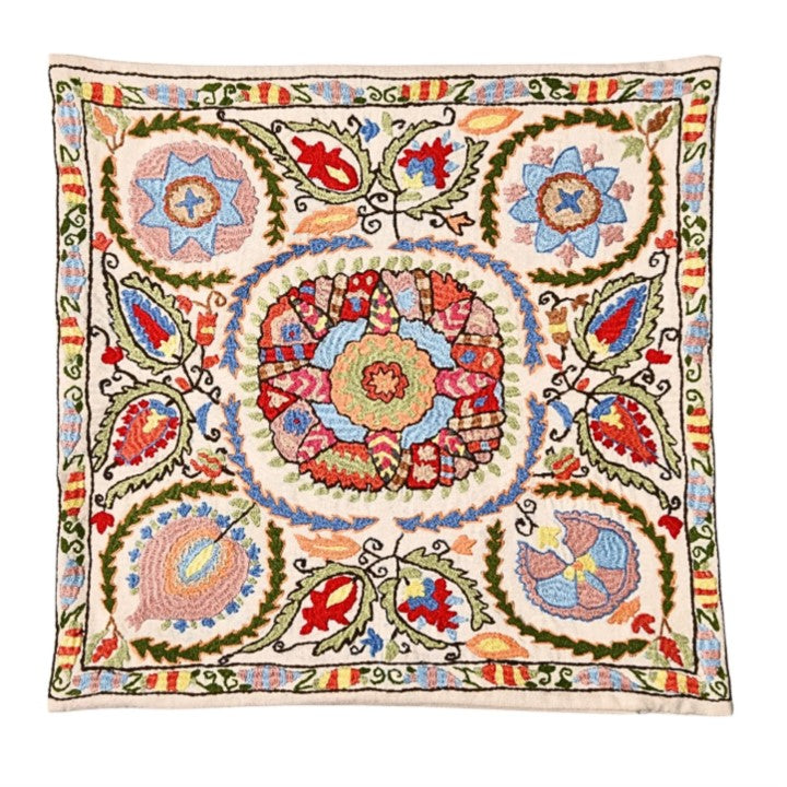 Suzani Medallion Embroidered Cushion