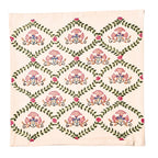 Floral Trellis Embroidered Cushion