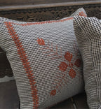 Charcoal Weave & Rust Artisan Cushion
