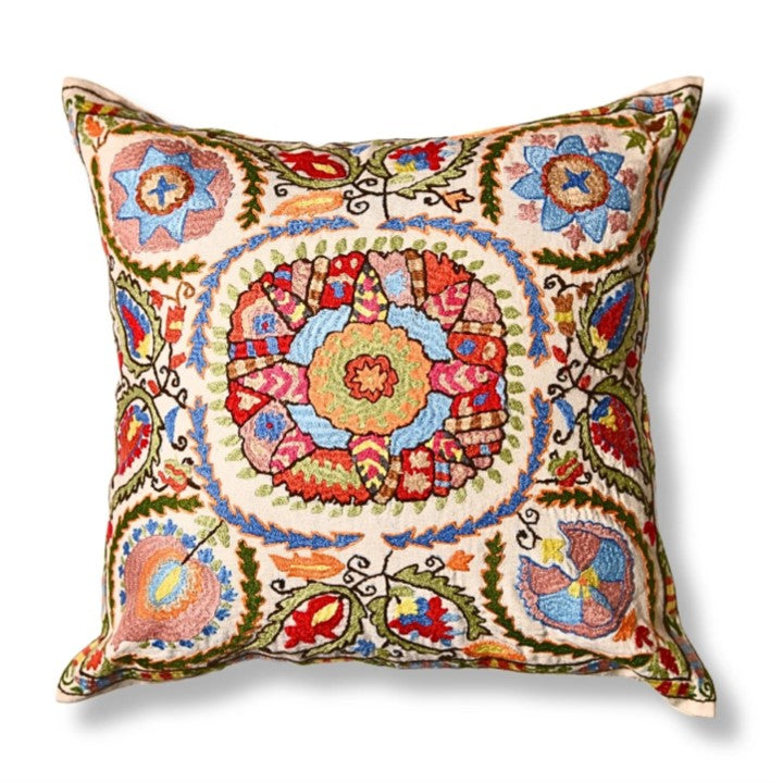 Suzani Medallion Embroidered Cushion