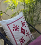 Cream & Red Artisan Throw Cushion