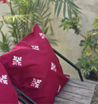 Star Embroidered Magenta Cushion