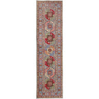 Kazak Geometric Medallion Runner Rug