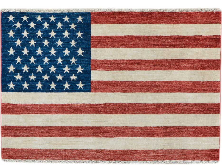 Hand Knotted US Flag