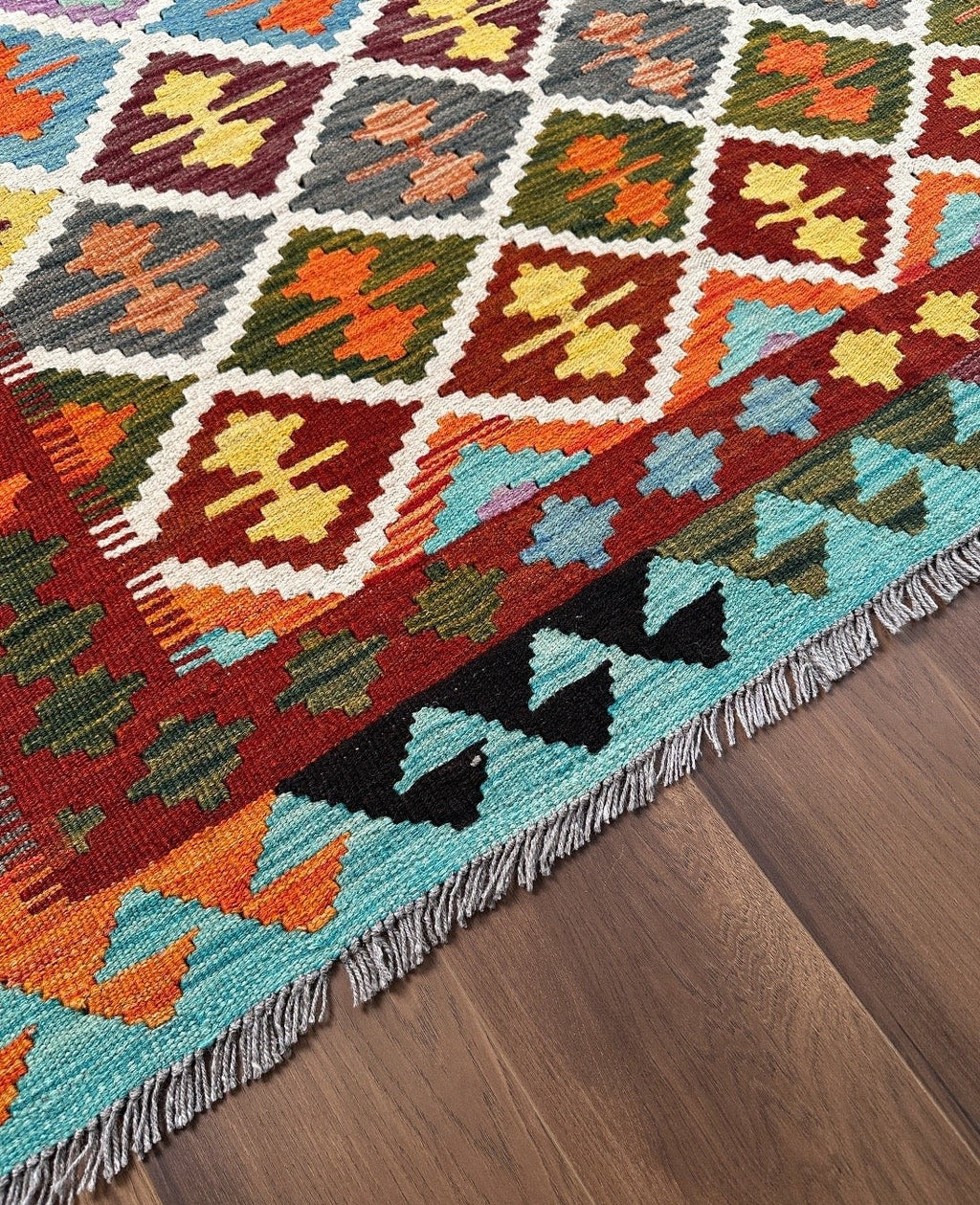 Harlequin Diamond Grid Kilim