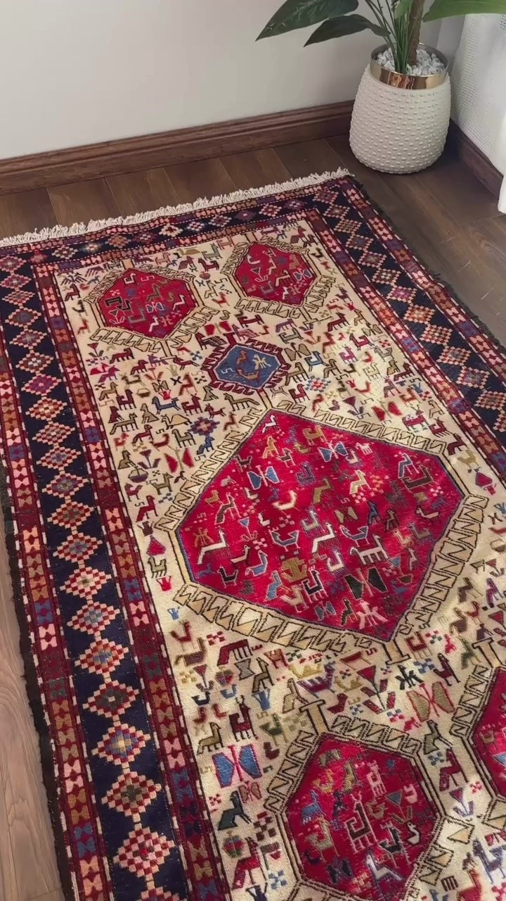 Persian Shiraz Zoomorphic Kilim