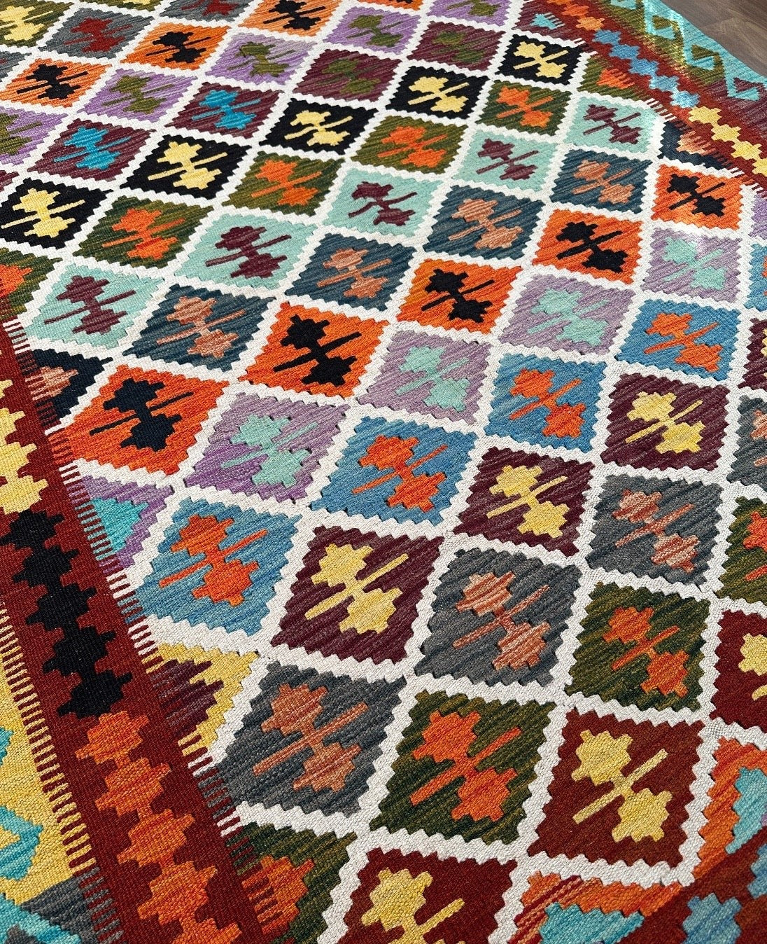 Harlequin Diamond Grid Kilim