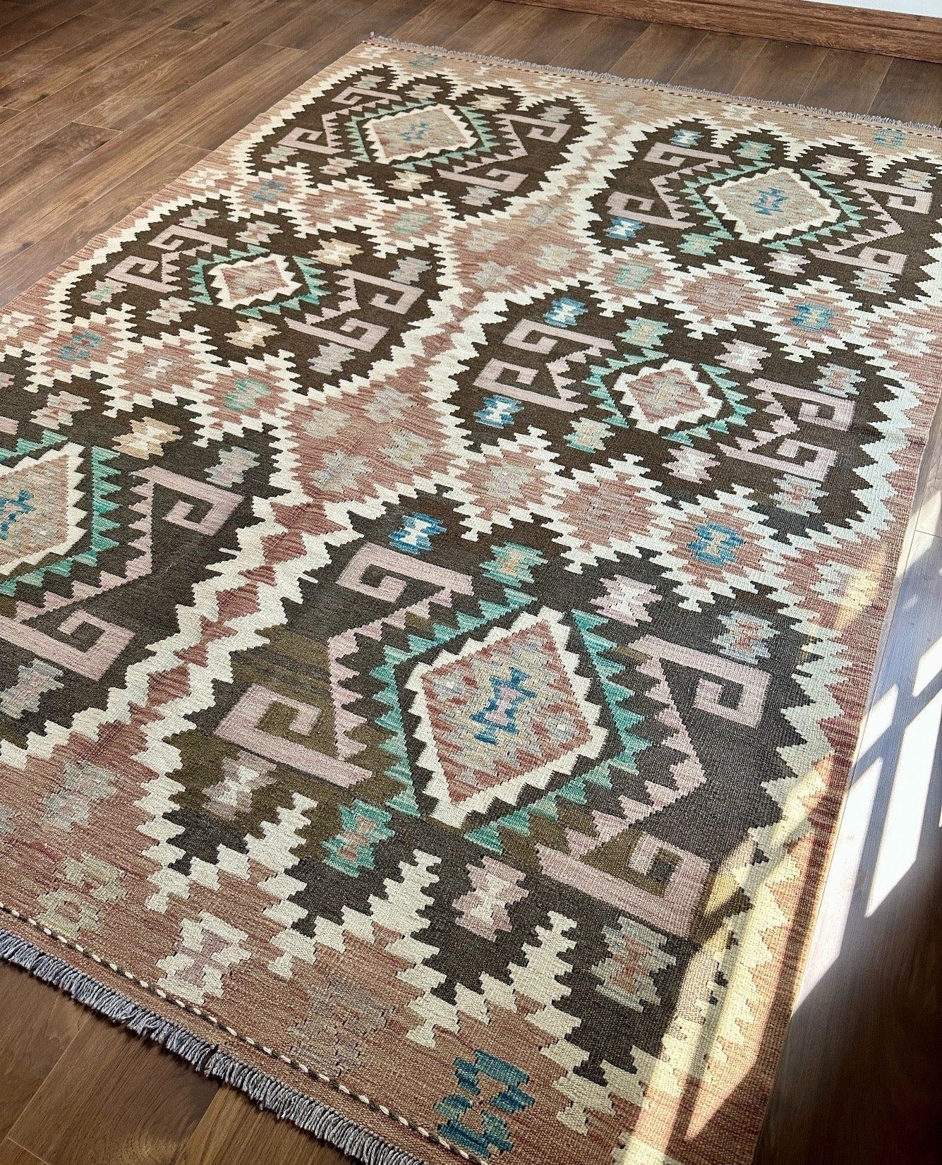 Brown Tribal Flatweave Kilim
