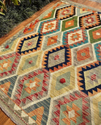 Geometric Diamond Grid Kilim
