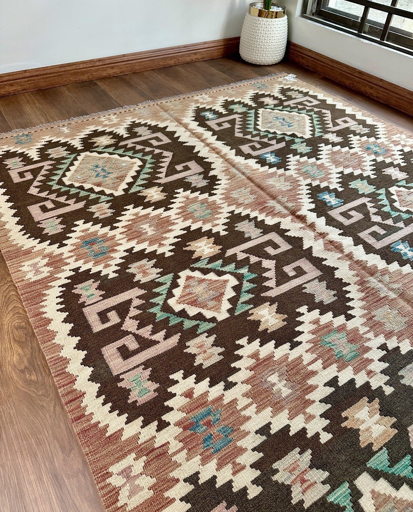Brown Tribal Flatweave Kilim