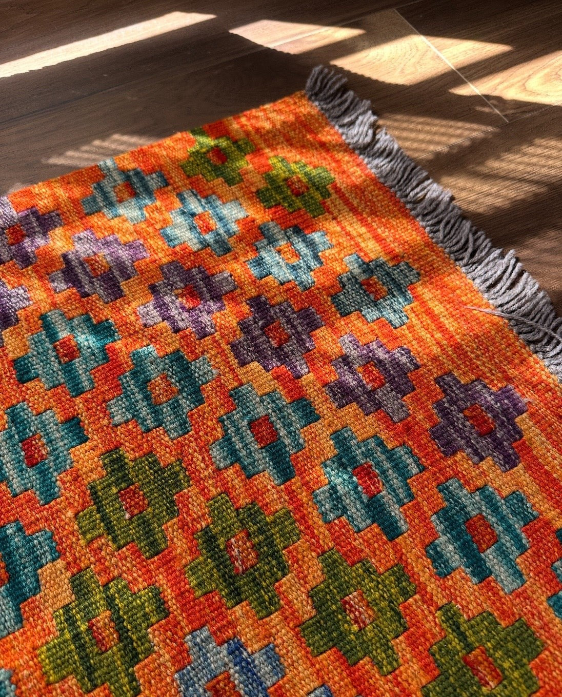 Earth-Toned Multicolor Flatweave Kilim