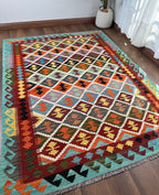 Harlequin Diamond Grid Kilim