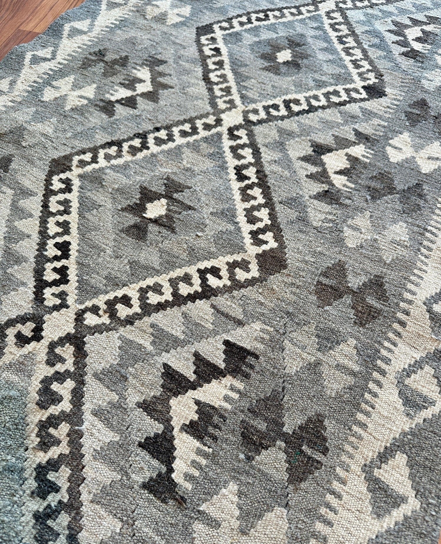 Striped Diamond Medallion Kilim