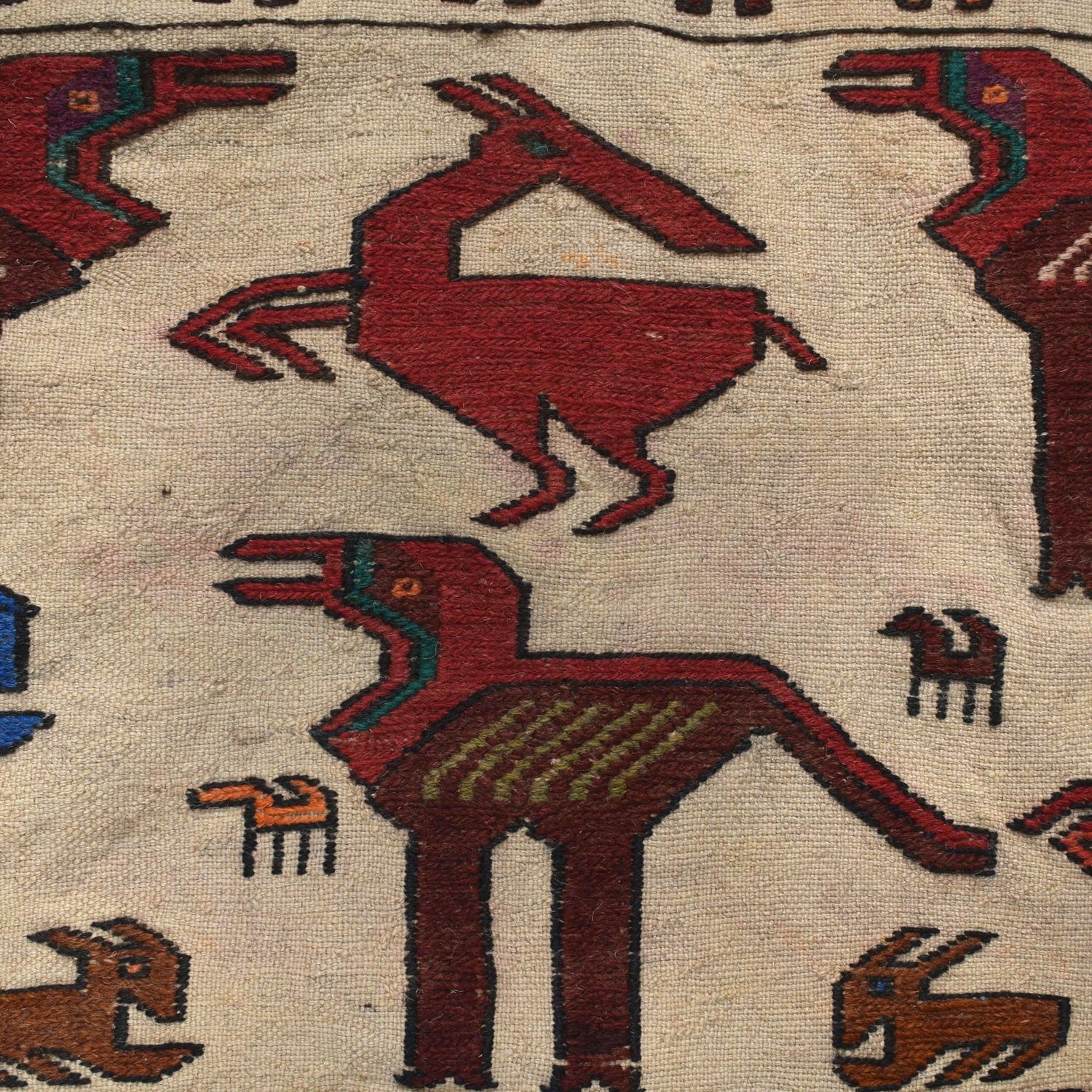 Pictorial Zoomorphic Animal Kilim