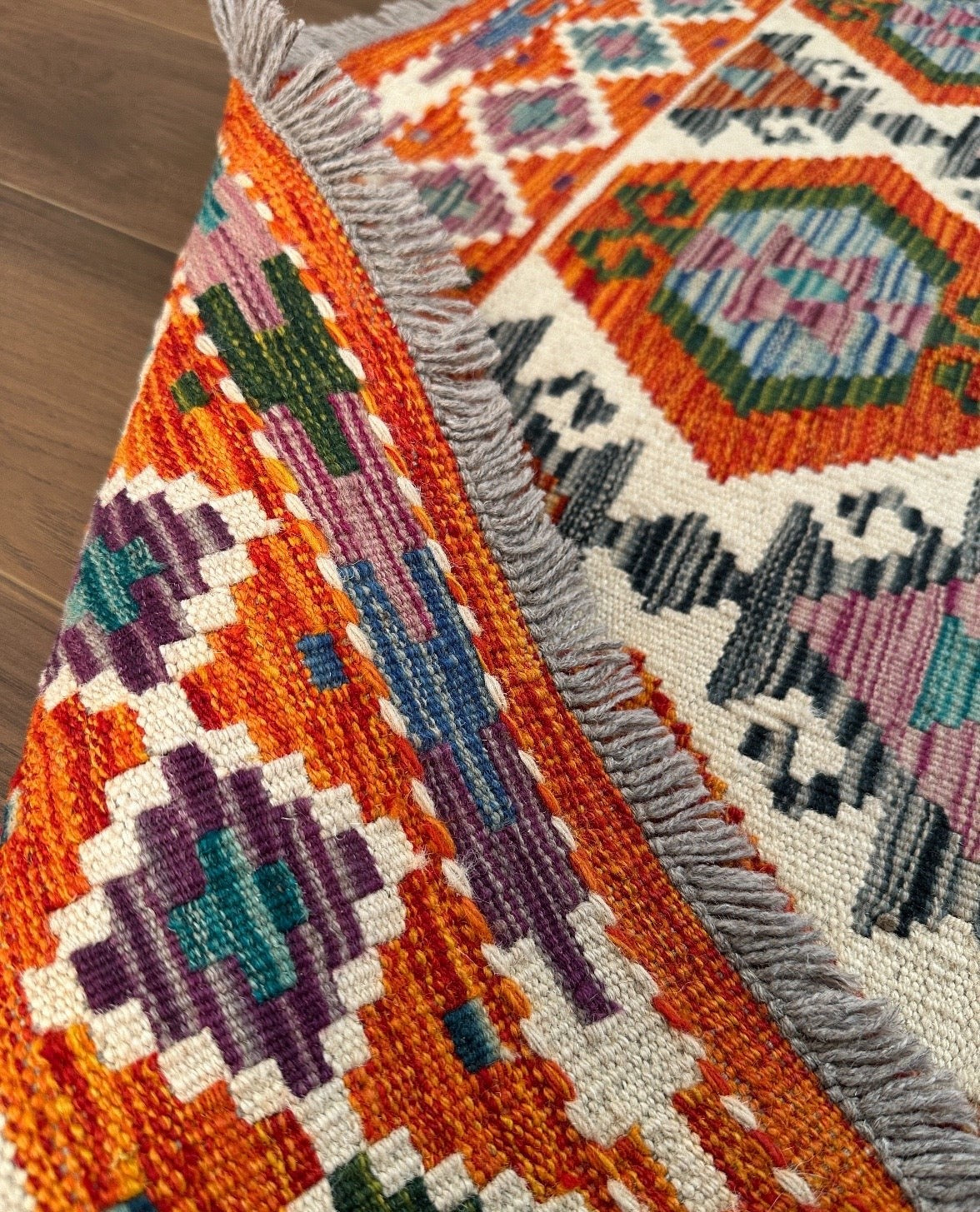 Kazak Hexagonal Lattice Kilim
