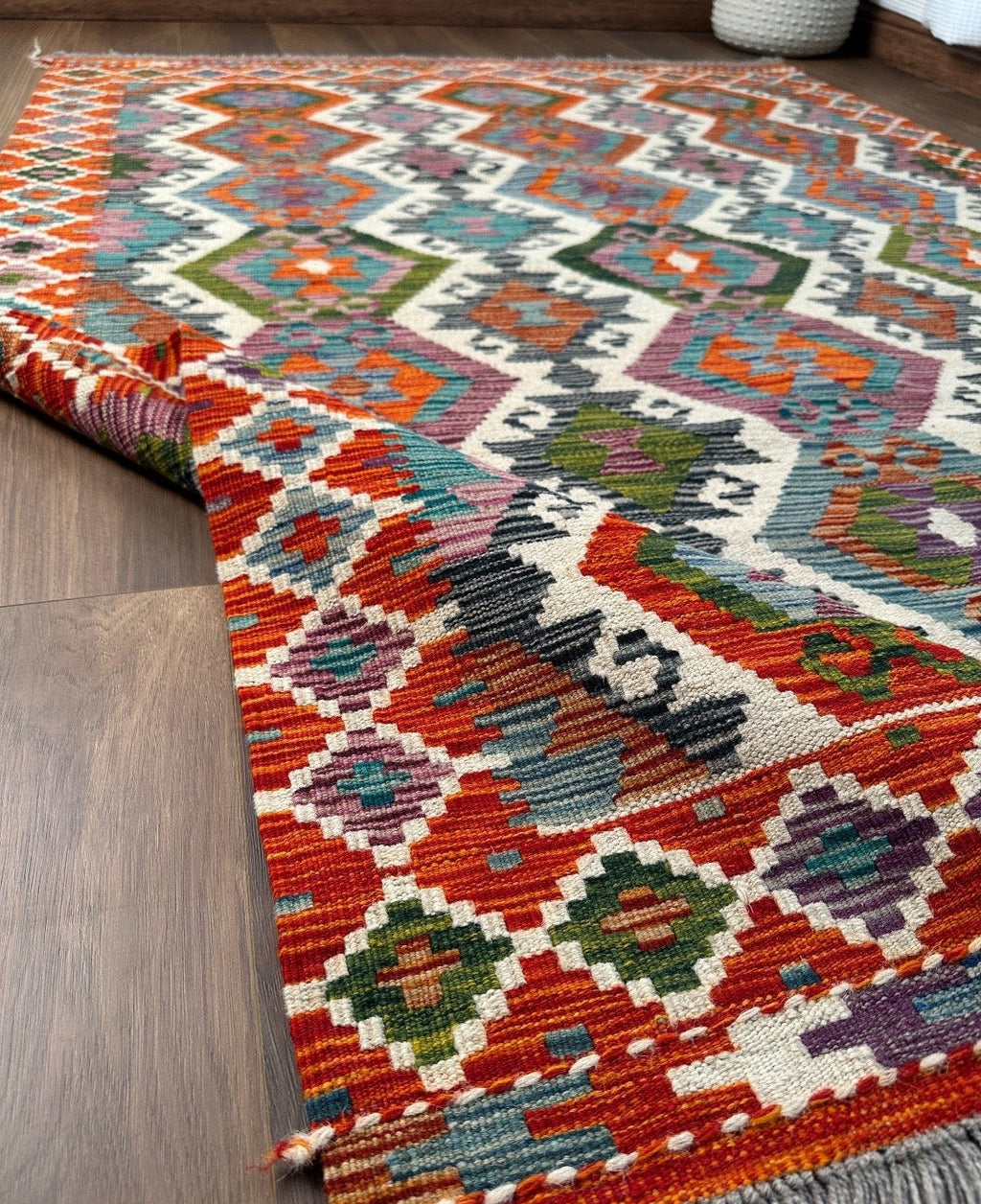 Kazak Hexagonal Lattice Kilim