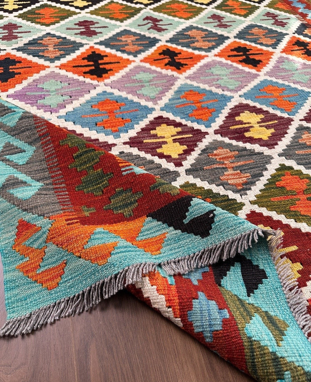 Harlequin Diamond Grid Kilim