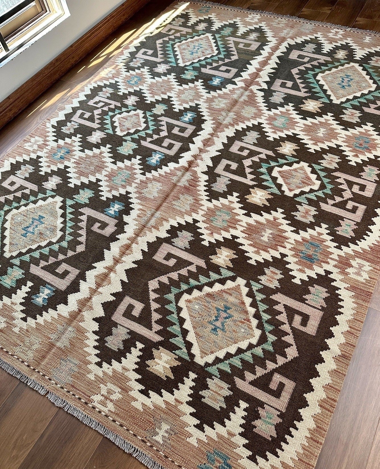 Brown Tribal Flatweave Kilim