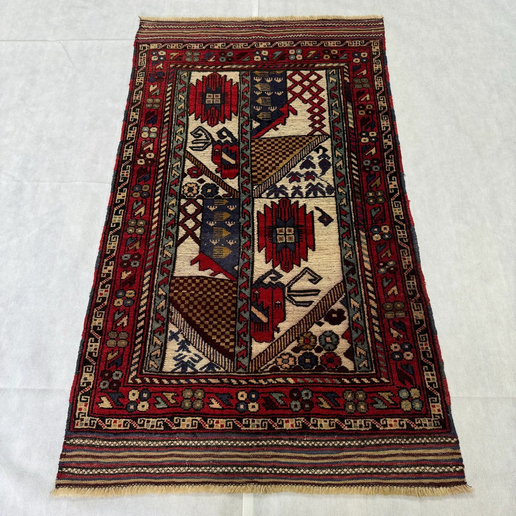 Handmade Gul Barjasta Afghan Wool Rug