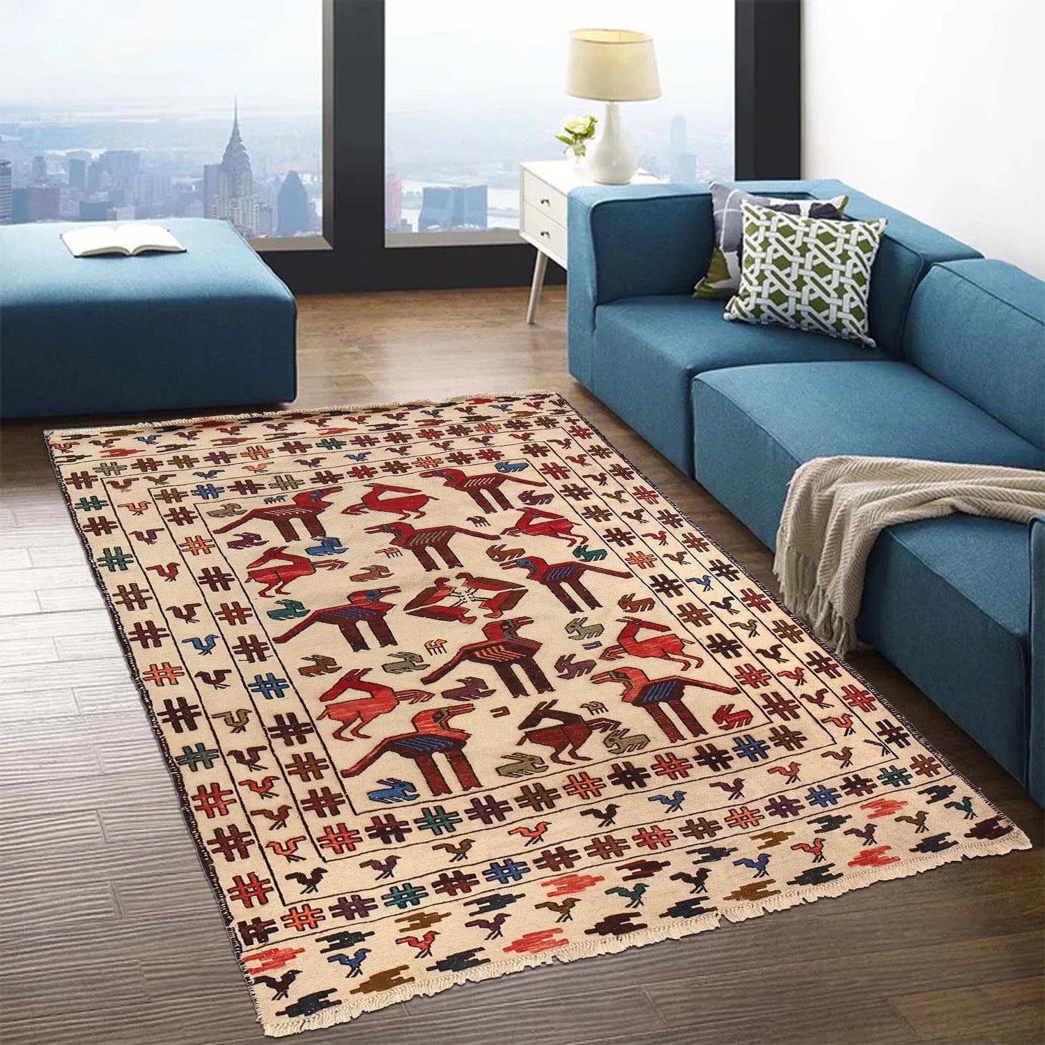 Pictorial Zoomorphic Animal Kilim