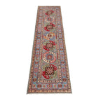 Kazak Geometric Medallion Runner Rug