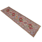 Kazak Geometric Medallion Runner Rug