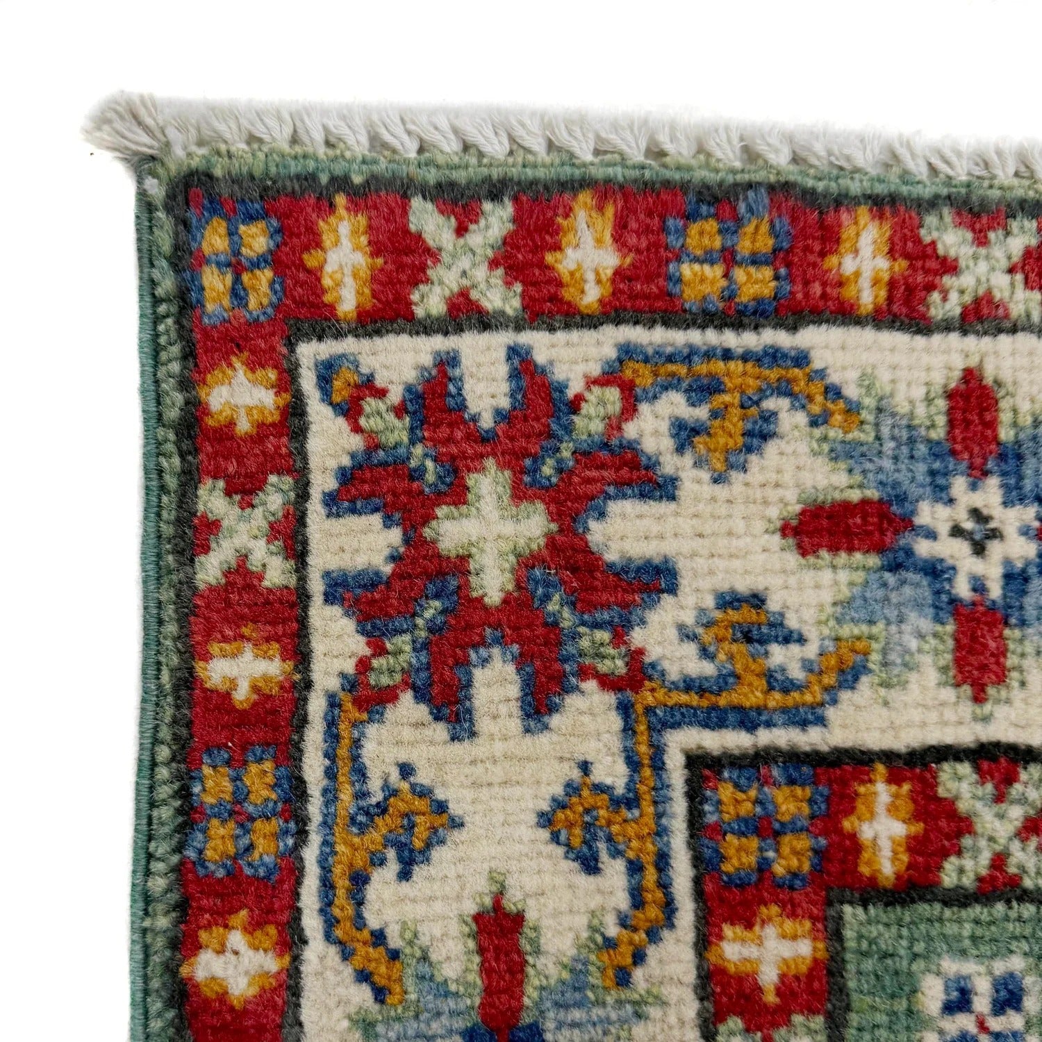 Kazak Geometric Star Medallion Runner Rug