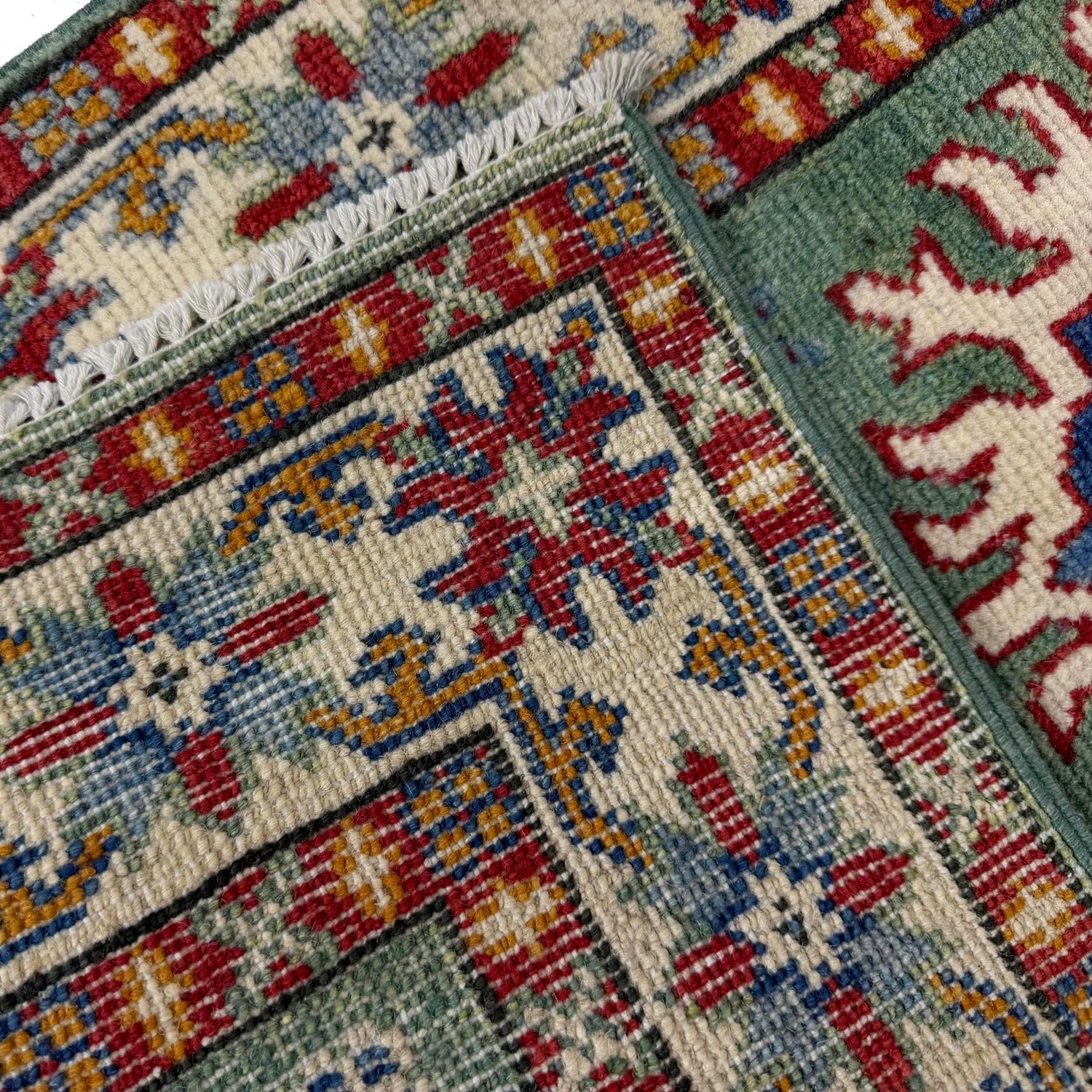 Kazak Geometric Star Medallion Runner Rug