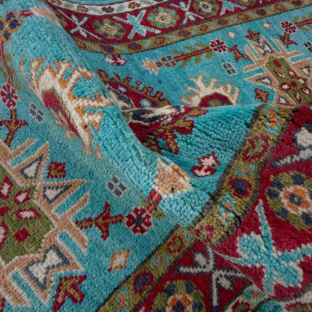 Turquoise Blue & Crimson Runner