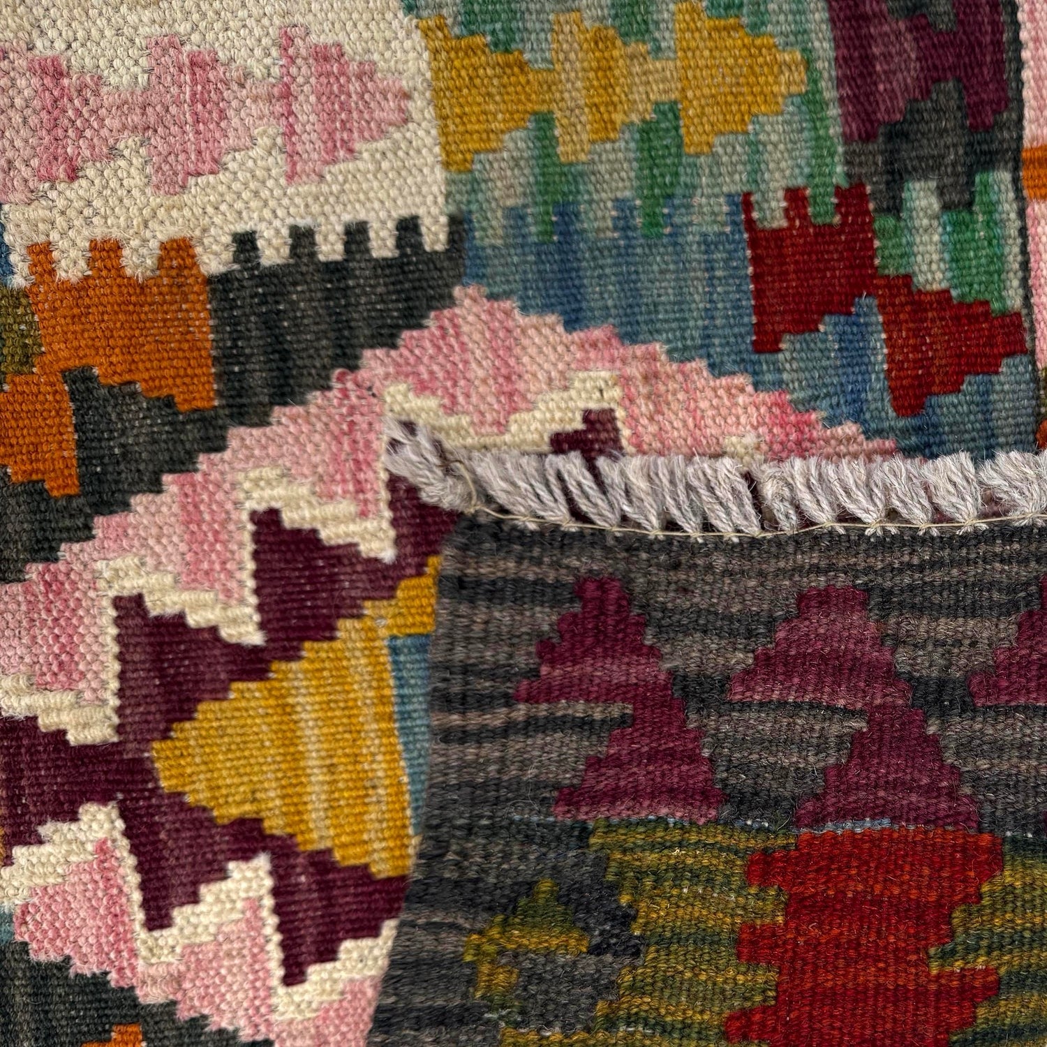 Multicolor Tribal Flatweave Accent Kilim